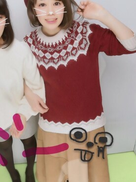 「POU DOU DOU（プードゥドゥ）のアイテム（ハンチング/ベレー帽）」を使った、Suzuさん（レディース・157cm）の冬コーディネート