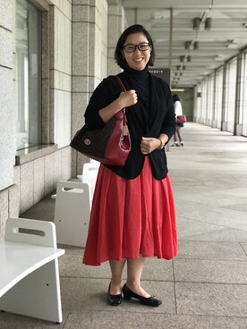 「COACH」｜「アイテム（その他アウター）」を使った、funtrapさん（レディース・157cm）の春コーディネート