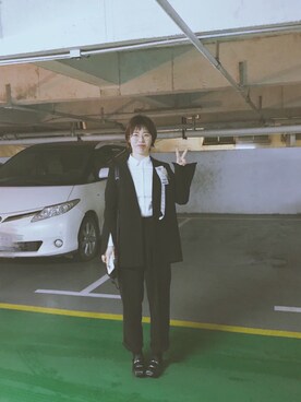 「アイテム（ローファー、グリーン系）」を使った、内心戏os823さん（レディース・166cm）の春コーディネート