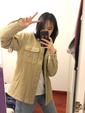 「Carhartt WIP（カーハートダブリューアイピー）のアイテム（その他アウター）」を使った、VIVIDWONGさん（レディース・174cm）の冬コーディネート