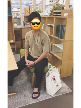 「JUNRED（ジュンレッド）のアイテム（トートバッグ）」を使った、うし🐄さん（メンズ・177cm）の秋コーディネート