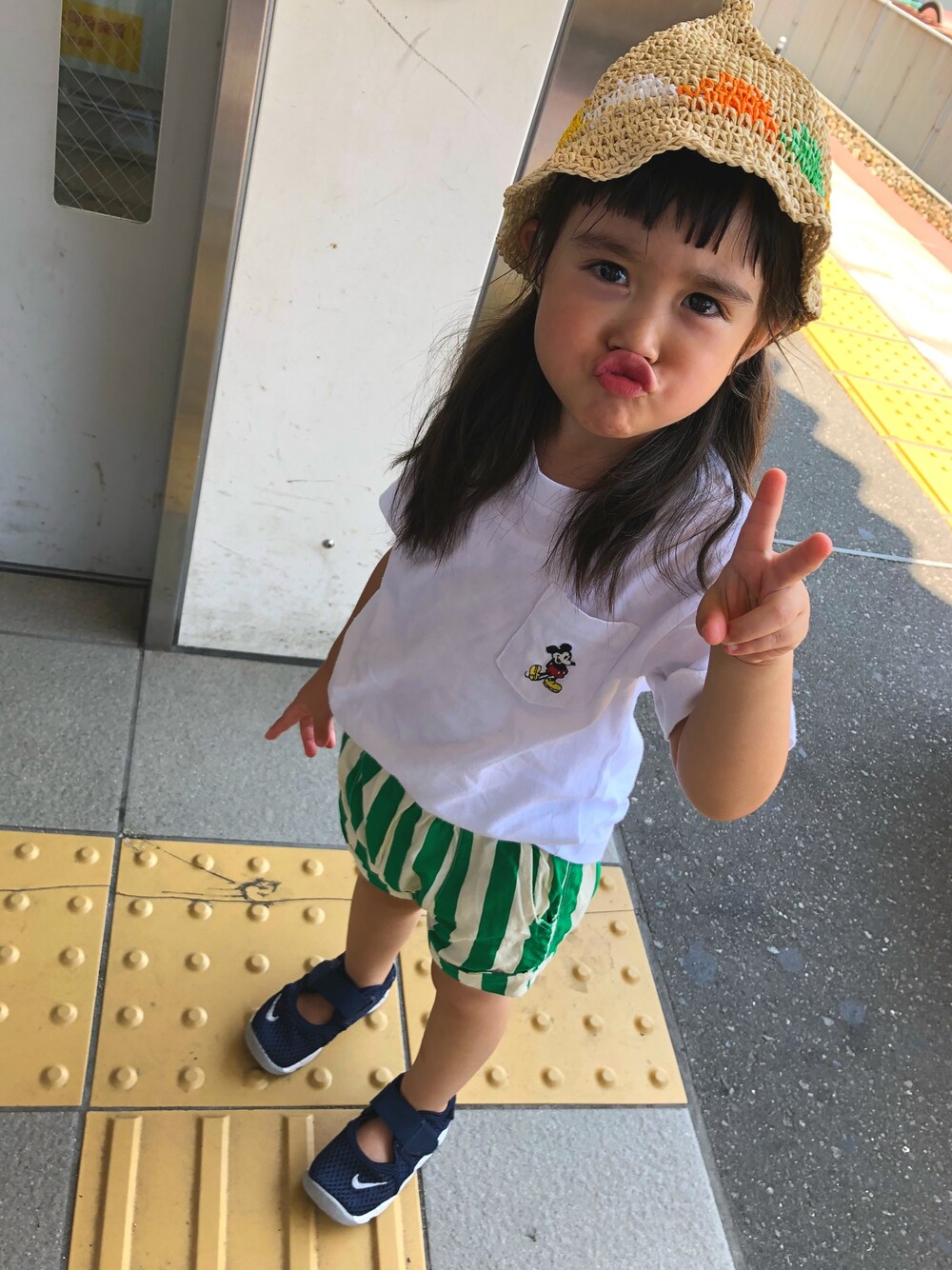 「arkakama、姉妹コーデ」｜「Birthdayのアイテム（帽子、ベージュ系）」を使った、‎⋆KOHA‎⋆さん（キッズ・90cm）の夏コーディネートの1枚目の写真