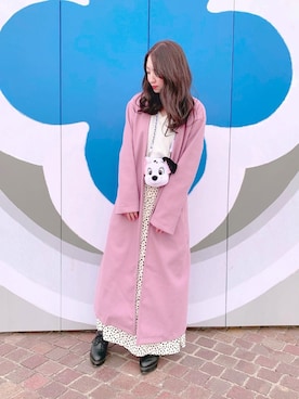 「ディズニーランド」｜「アイテム（その他アウター）」を使った、@あーちゃんさん（レディース・151cm）の冬コーディネート