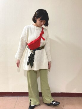 「毛衣」｜巧巧さん（レディース・155cm）の冬コーディネート