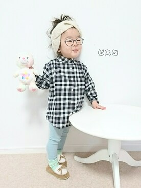 「アイテム（浴衣）」を使った、ピスコ☆兄妹さん（キッズ・80cm）の冬コーディネート