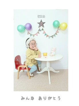 「アイテム（ラッピングキット、グリーン系）」を使った、ピスコ☆兄妹さん（キッズ・80cm）の冬コーディネート