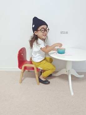 「SM2（エスエムツー）のアイテム（帽子）」を使った、ピスコ☆兄妹さん（キッズ・80cm）の秋コーディネート