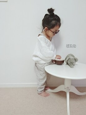 「大人カジュアル」｜「アイテム（オールインワン・サロペット）」を使った、ピスコ☆兄妹さん（キッズ・80cm）の秋コーディネート