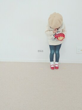 「ミッキー」｜「アイテム（バレエシューズ）」を使った、ピスコ☆兄妹さん（キッズ・90cm）の冬コーディネート