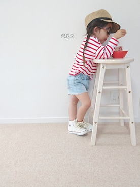 「TIME（タイム）のアイテム」を使った、ピスコ☆兄妹さん（キッズ・90cm）の春コーディネート