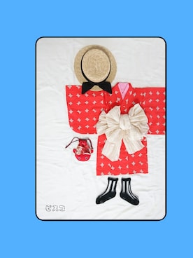 「LAGOM（LAGOM）のアイテム（帽子）」を使った、ピスコ☆兄妹さん（キッズ・90cm）の夏コーディネート