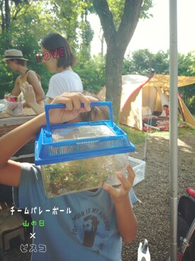 「🎄⛺🚙のアイテム（その他、グリーン系）」を使った、ピスコ☆兄妹さん（キッズ・100cm）の夏コーディネート