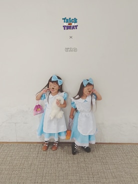 「🎃のアイテム（その他、ブルー系）」を使った、ピスコ☆兄妹さん（キッズ・100cm）の秋コーディネート