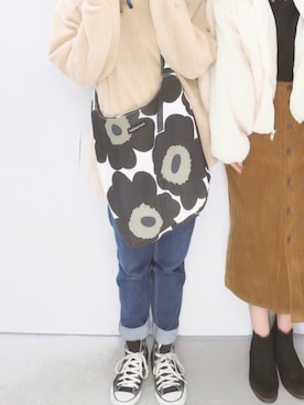 「CONVERSE（コンバース）のconverse コンバース ALL STAR HI オールスター ハイ 3206 BLACK(US)（スニーカー）」を使った、ず    ほ   さん（レディース・148cm）の冬コーディネート