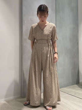 「PUBLIC TOKYO（パブリックトウキョウ）のサイドレースアップパンツドレス（ジャンパースカート、その他）」を使った、Haruka Kimura 🕊さん（レディース・155cm）の夏コーディネート