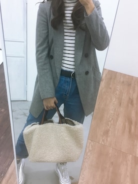 「VitaFelice（ヴィータフェリーチェ）のアイテム（トートバッグ）」を使った、**JUN**さん（レディース・165cm）の秋コーディネート