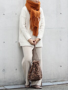 **JUN**さん（レディース・165cm）の冬コーディネート