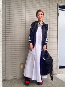ワンピースを使った アディダスジャージ のレディース人気ファッションコーディネート Wear