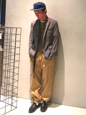 「plain-me（プレインミー）のアイテム（Tシャツ/カットソー）」を使った、caperさん（メンズ・165cm）の夏コーディネート