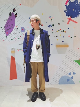 「plain-me（プレインミー）のアイテム（ミリタリージャケット）」を使った、caperさん（メンズ・165cm）の春コーディネート