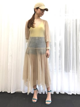 「JILL STUART（ジルスチュアート）のアイテム（帽子）」を使った、chieさん（レディース・160cm）の春コーディネート