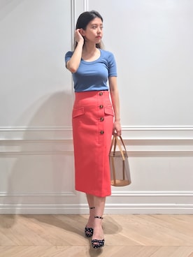 「JILL STUART（ジルスチュアート）のモニカオープントゥパンプス（パンプス）」を使った、chieさん（レディース・160cm）の春コーディネート
