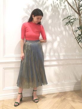 「アイテム（サンダル、グリーン系）」を使った、chieさん（レディース・160cm）の春コーディネート