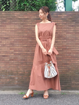 「テラコッタ」｜chieさん（レディース・160cm）の夏コーディネート