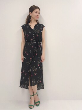 「JILL STUART（ジルスチュアート）の◆スウィングフラワーイヤリング（イヤリング）」を使った、chieさん（レディース・160cm）の夏コーディネート
