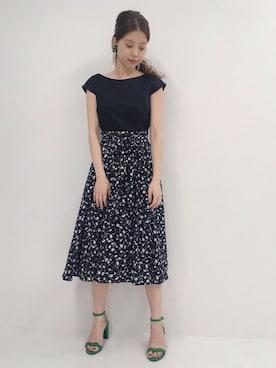 「アイテム（サンダル、グリーン系）」を使った、chieさん（レディース・160cm）の夏コーディネート