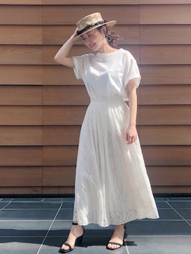 「JILL STUART（ジルスチュアート）のアイテム（帽子）」を使った、chieさん（レディース・160cm）の春コーディネート