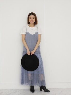 「JILL STUART（ジルスチュアート）のアイテム（帽子）」を使った、chieさん（レディース・160cm）の夏コーディネート