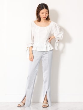 「サテンパンツ」｜chieさん（レディース・160cm）の春コーディネート