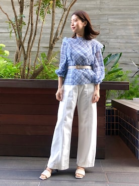 「JILL STUART（ジルスチュアート）のアイテム（パンツ）」を使った、chieさん（レディース・160cm）の夏コーディネート