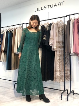 「アイテム（ワンピース/ドレス、グリーン系）」を使った、chieさん（レディース・160cm）の夏コーディネート