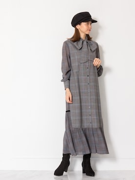 「ハットコーデ」｜「アイテム（ワンピース/ドレス）」を使った、chieさん（レディース・160cm）の夏コーディネート