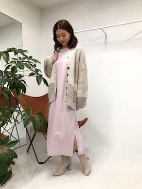 「アイテム（ワンピース、ピンク系）」を使った、chieさん（レディース・160cm）の夏コーディネート