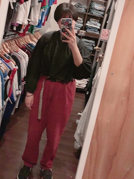 「UNIQLO（ユニクロ）のソフトコットンギャザーブラウス（7分袖）（シャツ/ブラウス）」を使った、のこのこさん（レディース・157cm）の秋コーディネート