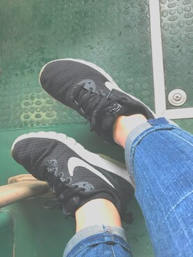 「NIKE（ナイキ）のアイテム（スニーカー、ブラック系）」を使った、rankoさん（レディース・158cm）の春コーディネート