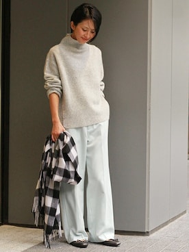 「TWEED MILL（ツイードミル）のアイテム」を使った、Makkieさん（レディース・158cm）の秋コーディネート