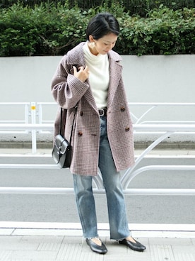 ダブルカラーチェックコート◇を使ったショップスタッフの人気