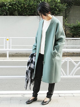 「TWEED MILL（ツイードミル）のアイテム」を使った、Makkieさん（レディース・158cm）の秋コーディネート