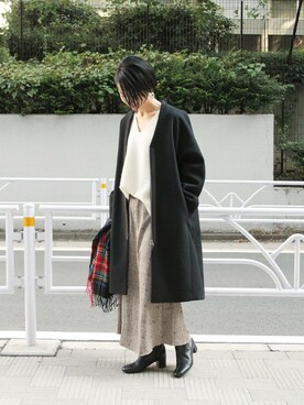 ☆ジャーナルスタンダード レリューム/カシミヤ 5G カタアゼVネック カシミヤ 5G カタアゼVネックを使った人気ファッションコーディネート