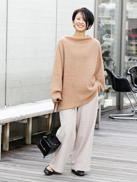 「BASERANGE（ベースレンジ）のアイテム」を使った、Makkieさん（レディース・158cm）の冬コーディネート