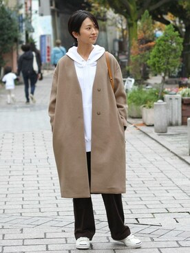 「JOURNAL STANDARD relume（ジャーナルスタンダード　レリューム）のアイテム（ノーカラージャケット）」を使った、Makkieさん（レディース・158cm）の秋コーディネート