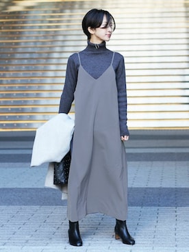 「MARLON FIRENZE（マーロンフィレンツェ）のアイテム」を使った、Makkieさん（レディース・158cm）の冬コーディネート