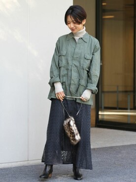 「ROTHCO（ロスコ）のアイテム（ブルゾン）」を使った、Makkieさん（レディース・158cm）の冬コーディネート