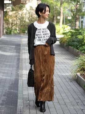 「MARLON FIRENZE（マーロンフィレンツェ）のアイテム」を使った、Makkieさん（レディース・158cm）の冬コーディネート