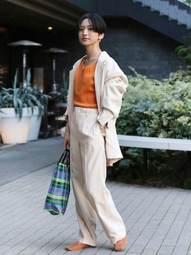 「JOURNAL STANDARD relume（ジャーナルスタンダード　レリューム）のアイテム（テーラードジャケット）」を使った、Makkieさん（レディース・158cm）の冬コーディネート