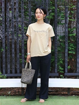 「NICOLAS LAINAS（ニコラスライナス）のアイテム」を使った、Makkieさん（レディース・158cm）の夏コーディネート